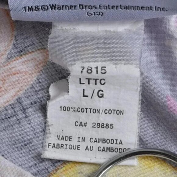 Looney Tunes Tweedy Bird Scrub Top Time For  Tea Teacup Gray Large - Picture 8 of 10